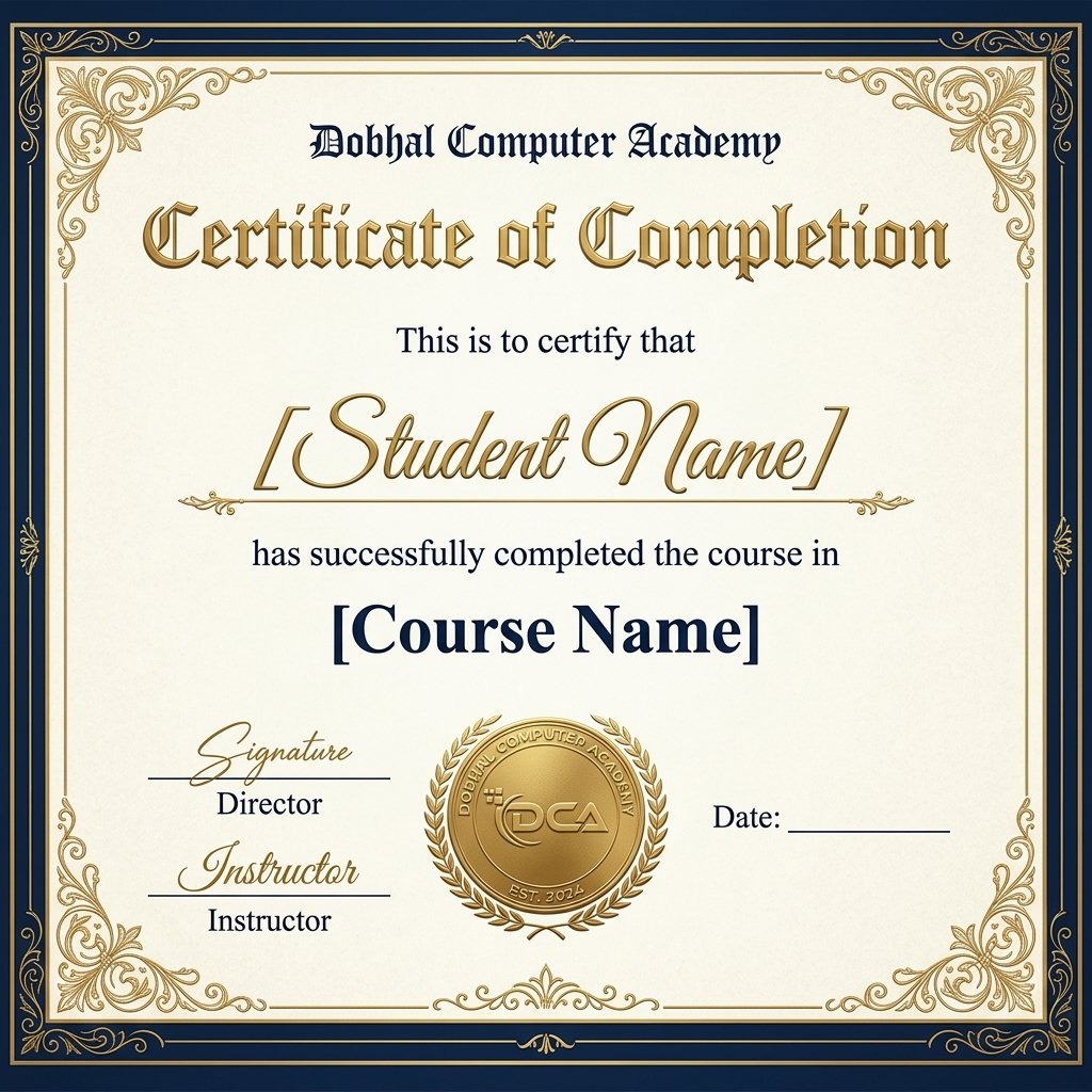 Dobhal Computer Academy Certificate of Completion